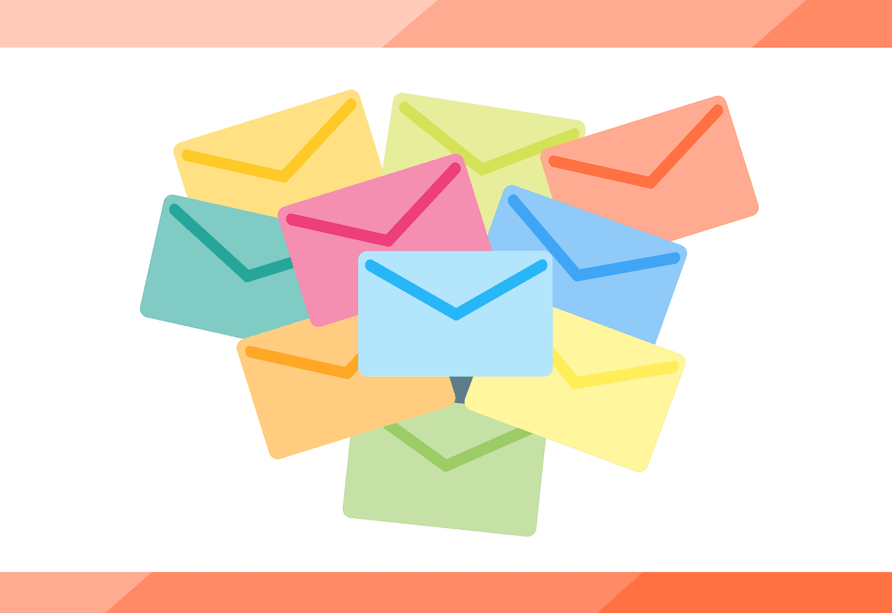 Image depicting a screen with emails customized in different colors
