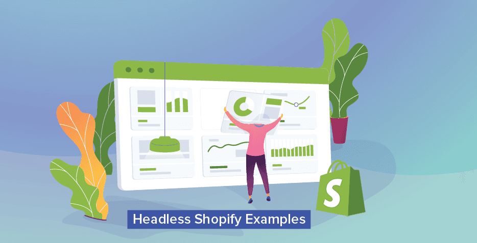 An image illustrating a user / figure physically putting together headless Shopify platform.