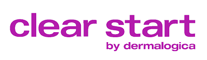 Clear Start Logo by Dermalogica in purple lettering with white background.